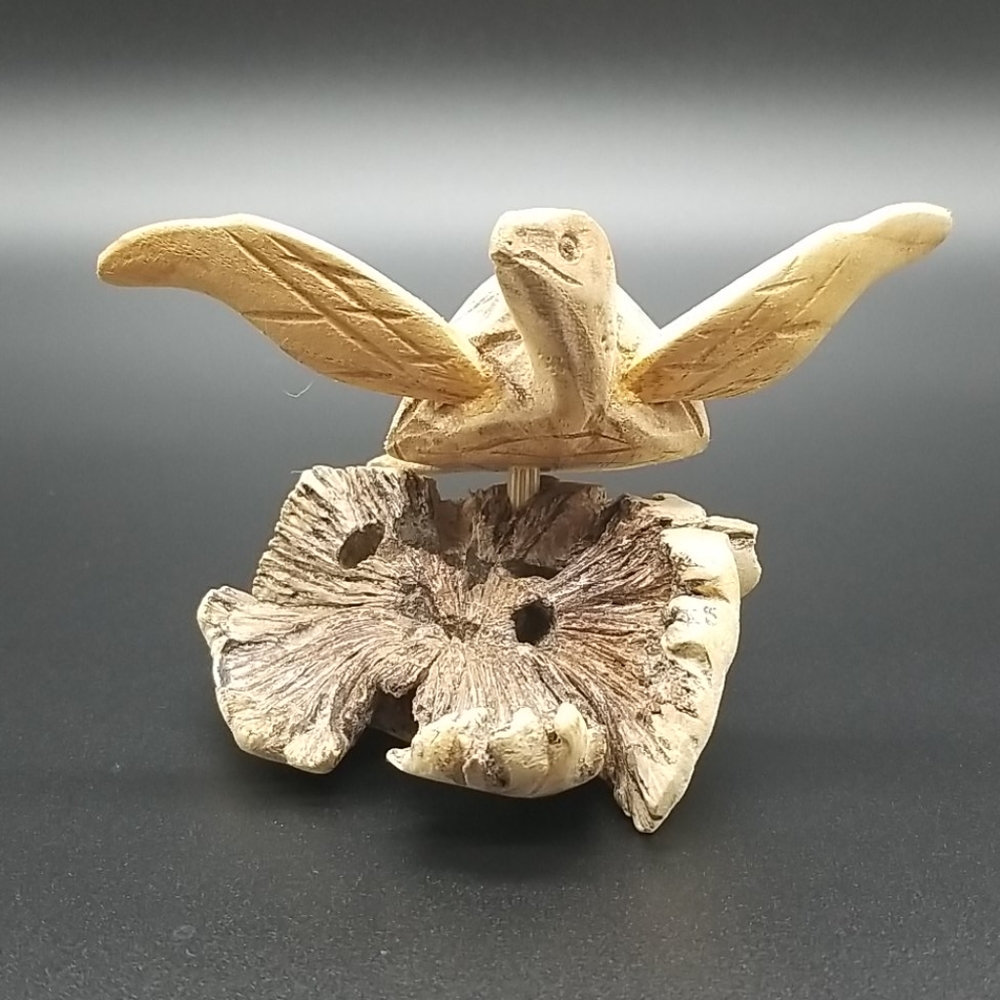 Hand Crafted Hand Carved Wood Sea Turtle - Picture 2 of 8